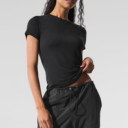 alo Women's All Day Short Sleeve - Black