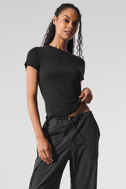 alo Women's All Day Short Sleeve - Black