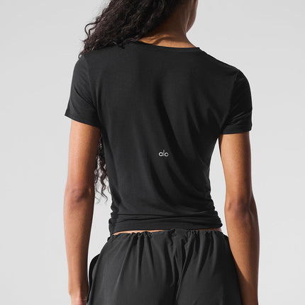 alo Women's All Day Short Sleeve - Black