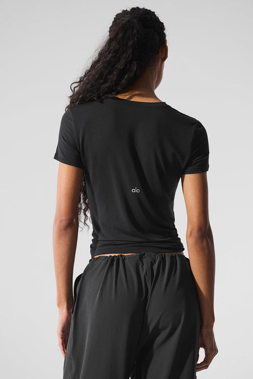 alo Women's All Day Short Sleeve - Black