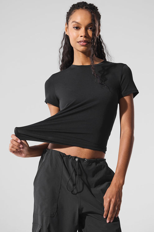 alo Women's All Day Short Sleeve - Black