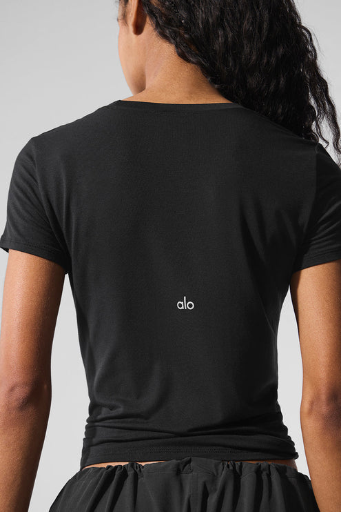 alo Women's All Day Short Sleeve - Black
