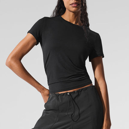 alo Women's All Day Short Sleeve - Black