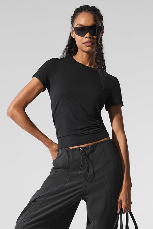 alo Women's All Day Short Sleeve - Black