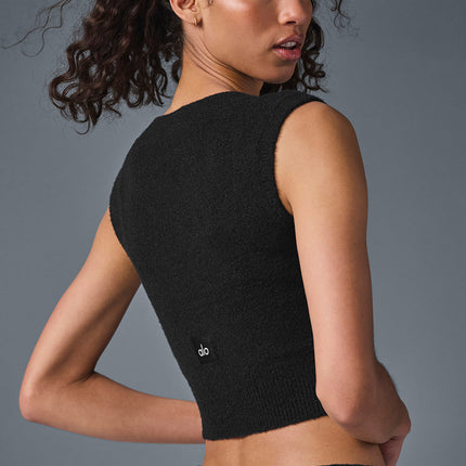 alo Women's Snuggle Up Sweater Short Sleeve - Black