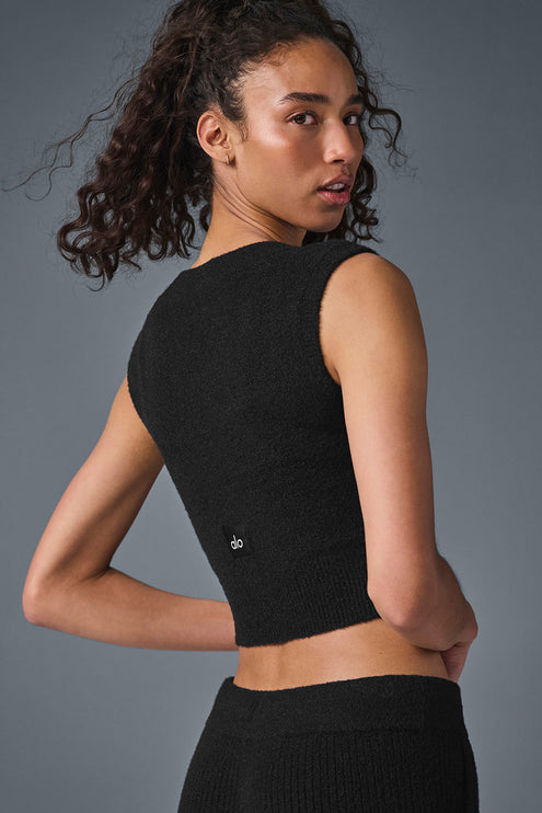 alo Women's Snuggle Up Sweater Short Sleeve - Black