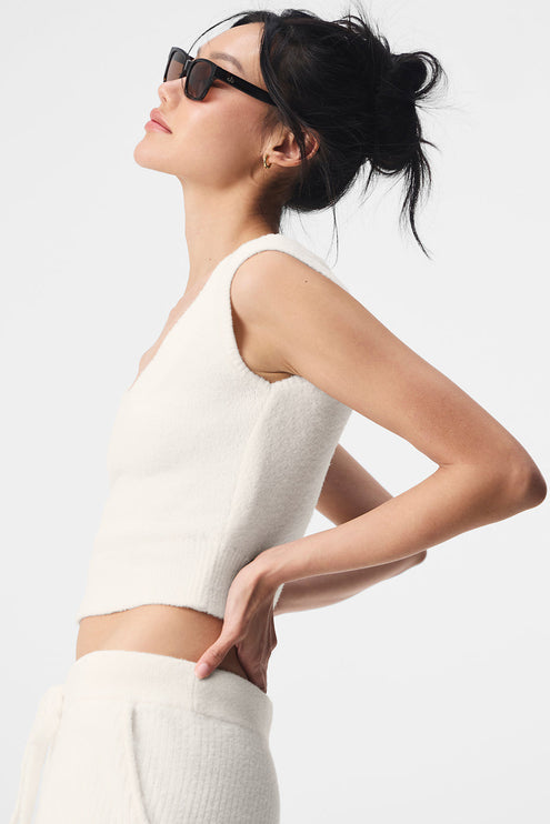 alo Women's Snuggle Up Sweater Short Sleeve - Ivory