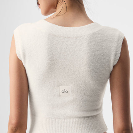 alo Women's Snuggle Up Sweater Short Sleeve - Ivory