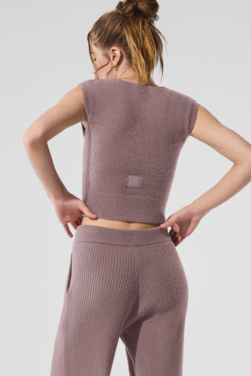 alo Women's Snuggle Up Sweater Short Sleeve - Mushroom