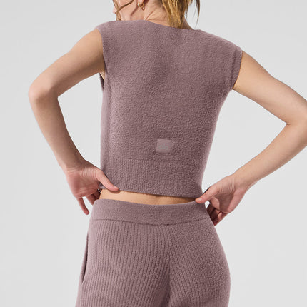 alo Women's Snuggle Up Sweater Short Sleeve - Mushroom