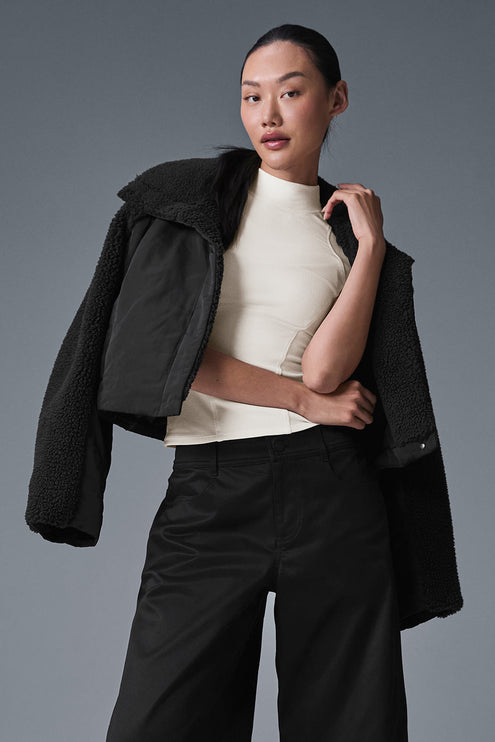 alo Women's Ribbed Mesmerize Short Sleeve - Ivory