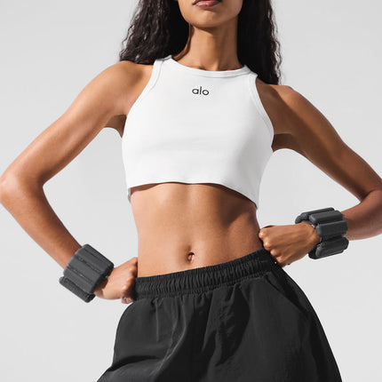 alo Women's Aspire Tank - White/Black