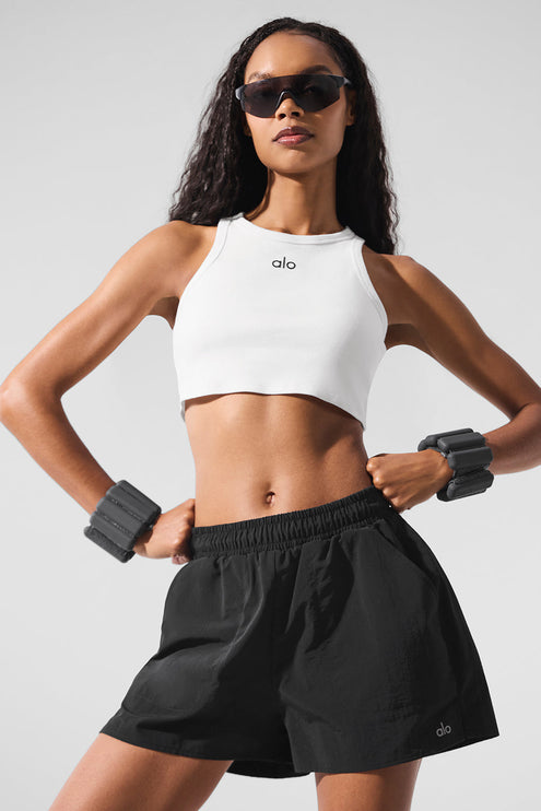 alo Women's Aspire Tank - White/Black