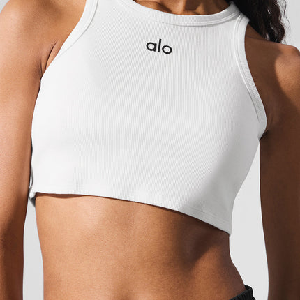 alo Women's Aspire Tank - White/Black