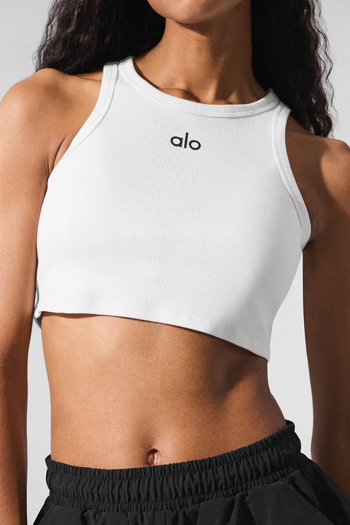 alo Women's Aspire Tank - White/Black