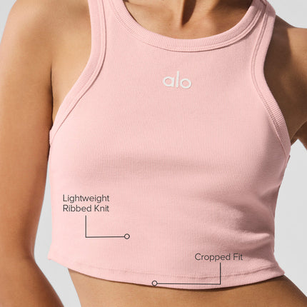alo Women's Aspire Tank - Pink Quartz/White