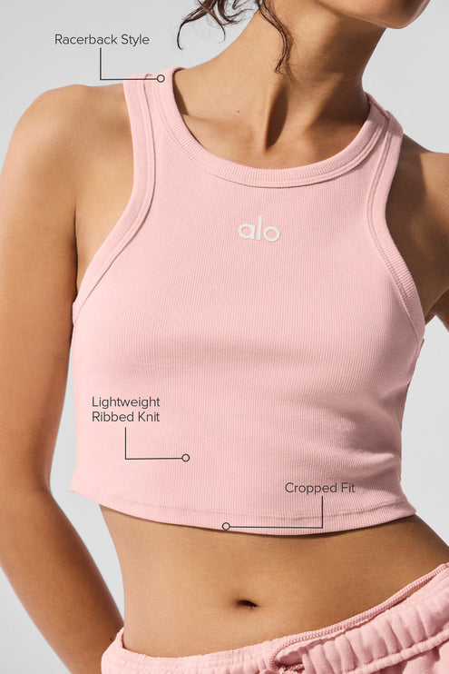 alo Women's Aspire Tank - Pink Quartz/White