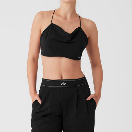 alo Women's Cropped Megastar Tank - Black