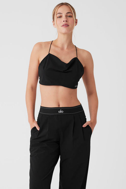alo Women's Cropped Megastar Tank - Black
