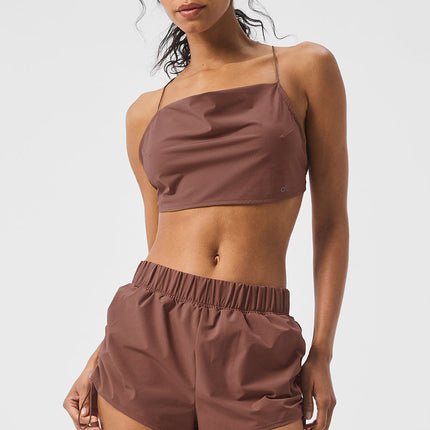 alo Women's Cropped Megastar Tank - Chestnut