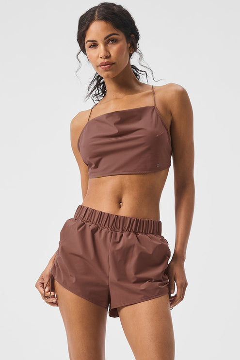 alo Women's Cropped Megastar Tank - Chestnut