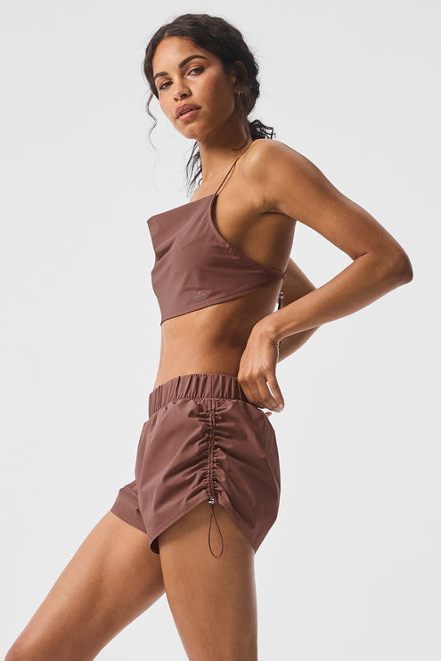 alo Women's Cropped Megastar Tank - Chestnut