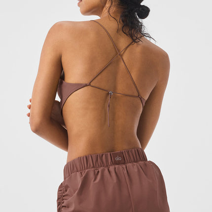 alo Women's Cropped Megastar Tank - Chestnut