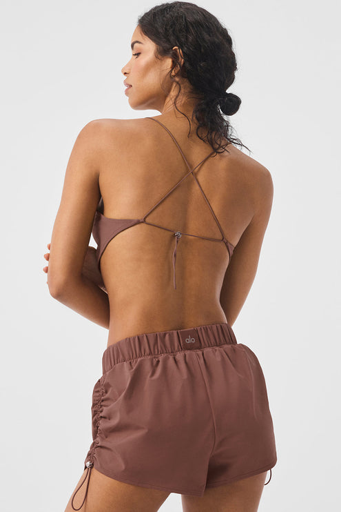 alo Women's Cropped Megastar Tank - Chestnut