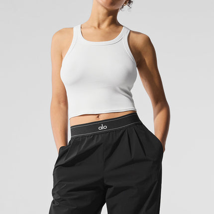 alo Women's Goddess Ribbed Go-To Tank - White