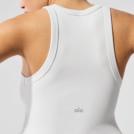 alo Women's Goddess Ribbed Go-To Tank - White