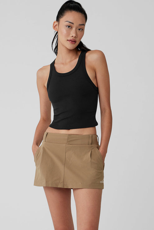 alo Women's Goddess Ribbed Go-To Tank - Black