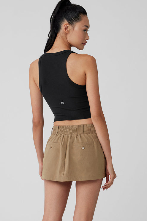 alo Women's Goddess Ribbed Go-To Tank - Black