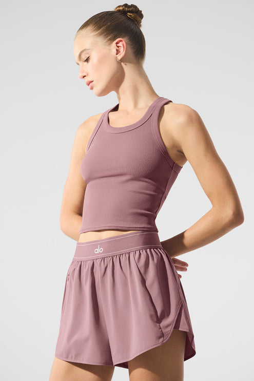 alo Women's Goddess Ribbed Go-To Tank - Smoky Quartz