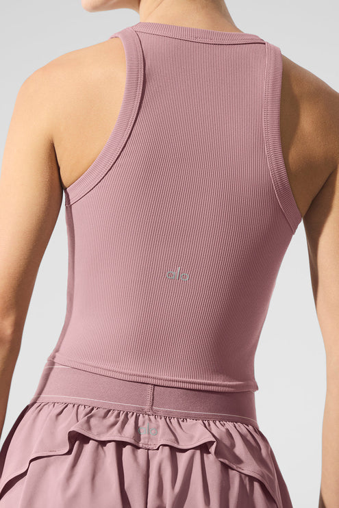 alo Women's Goddess Ribbed Go-To Tank - Smoky Quartz