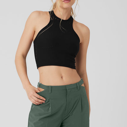alo Women's Seamless Open Air Racerback Tank - Black