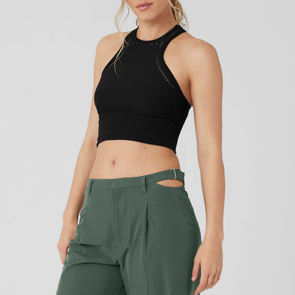 alo Women's Seamless Open Air Racerback Tank - Black
