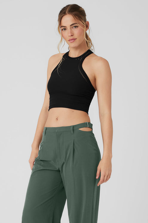 alo Women's Seamless Open Air Racerback Tank - Black
