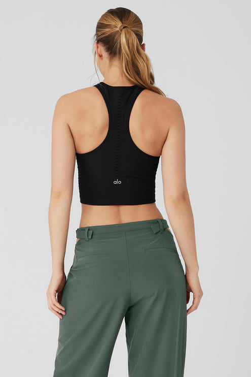 alo Women's Seamless Open Air Racerback Tank - Black