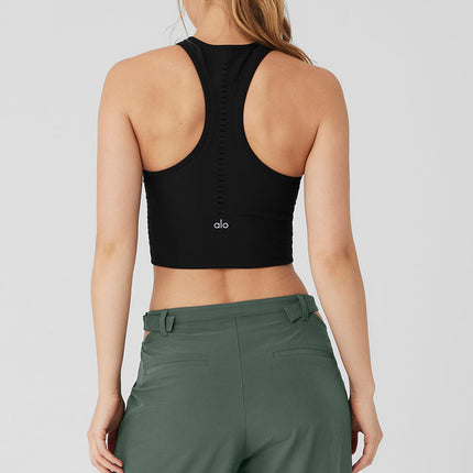 alo Women's Seamless Open Air Racerback Tank - Black