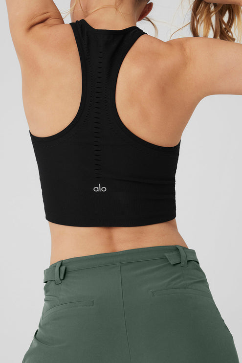 alo Women's Seamless Open Air Racerback Tank - Black