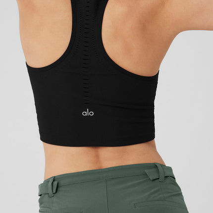 alo Women's Seamless Open Air Racerback Tank - Black