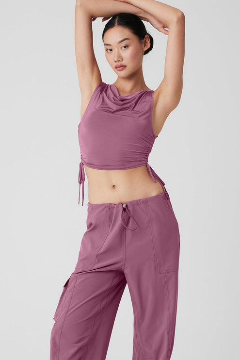 alo Women's Standout Cropped Tank - Soft Mulberry