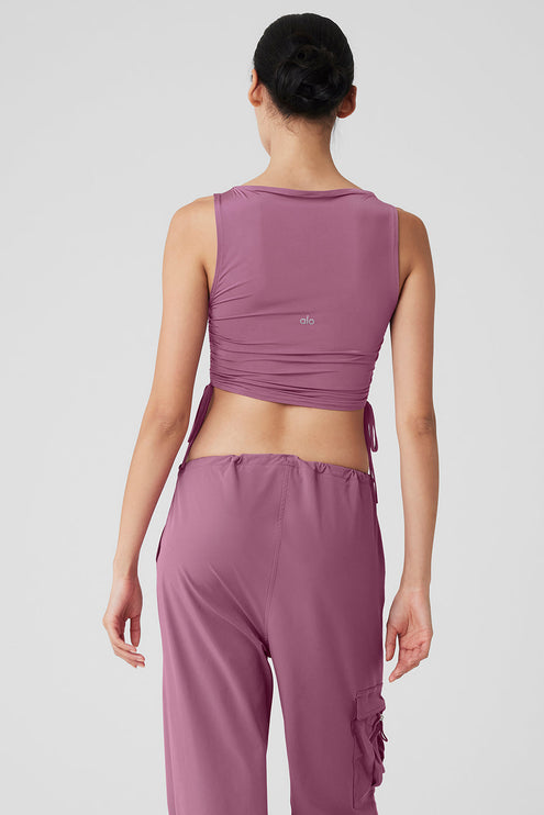 alo Women's Standout Cropped Tank - Soft Mulberry