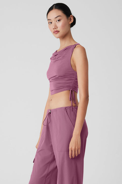 alo Women's Standout Cropped Tank - Soft Mulberry