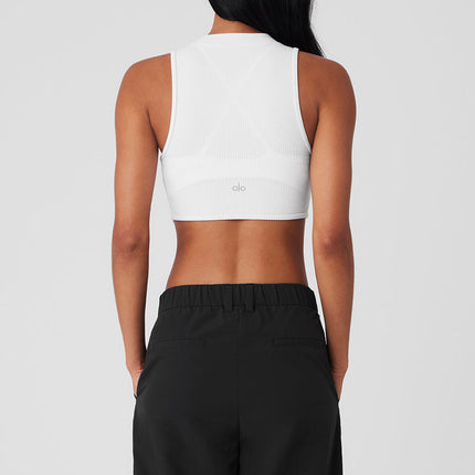 alo Women's Wellness Rib Flaunt Tank - White