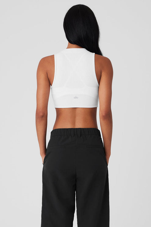 alo Women's Wellness Rib Flaunt Tank - White