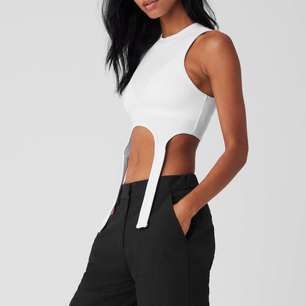alo Women's Wellness Rib Flaunt Tank - White