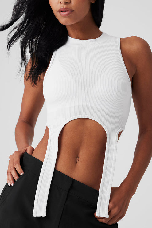 alo Women's Wellness Rib Flaunt Tank - White