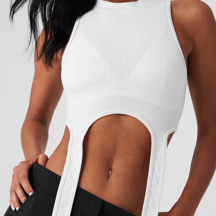 alo Women's Wellness Rib Flaunt Tank - White