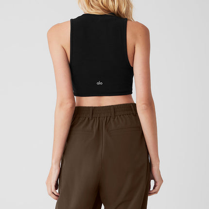 alo Women's Wellness Rib Flaunt Tank - Black